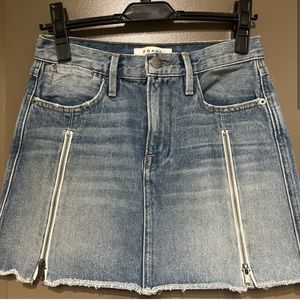 Frame Lehigh Denim Zip Skirt